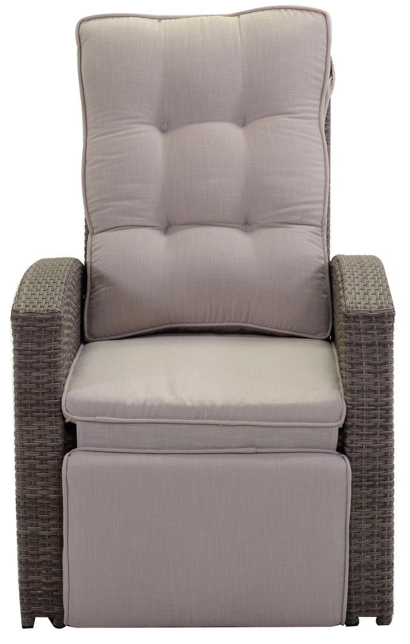 Set Salotto da Giardino Divano 2 Posti in Polyrattan Atlanta Grigio