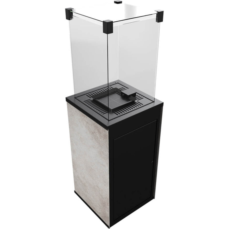 Stufa a Gas da Esterno cm 155,3x48,2x48,2 Flig Gastonia Ossido Grigio con Vetri