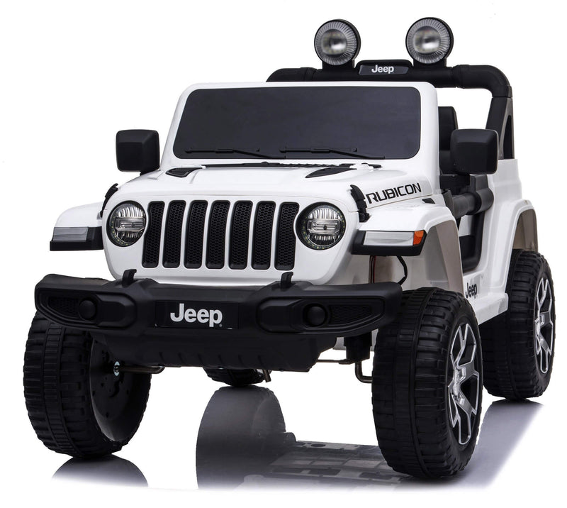 Macchina Elettrica per Bambini 12V 2 Posti con Licenza Jeep Wrangler Rubicon Bianca