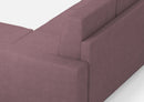 Divano 3 Posti con Pouf 208x155x85 cm Sakar in Tessuto Prugna
