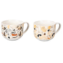 Set 2 Tazze Ø10,5x8,2 cm in Bone China VdE Tivoli 1996 Face to grey