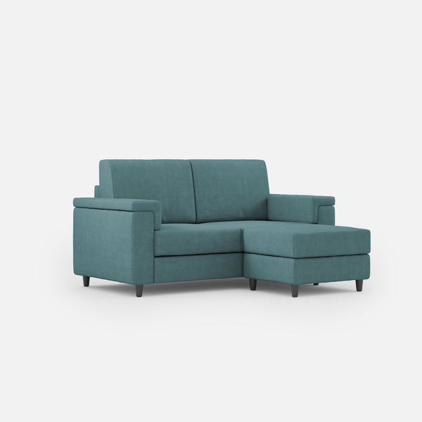 acquista Divano 2 Posti con Pouf 148x155x85 cm Marrak in Tessuto Petrolio