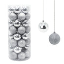 Set 48 Palline Decorative Ø 7 cm per Albero di Natale Argento