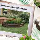 Letto per Orto Rialzato Esagonale in Acciaio Galvanizzato con Fondo Aperto Marrone