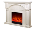 Camino Elettrico da Pavimento 102x120x33 cm Effetto Fiamma 1500W Lisbona mini Bianco