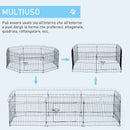 Recinto per Animali in Acciaio Ø158x61 cm Nero 