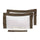 Lot de draps de dessus et bords de taies d'oreiller en satin Garrini Eveline ivoire/marron différentes tailles