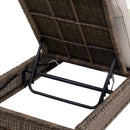 Lettino da Giardino in Polyrattan con Cuscini Baltimora Grigio