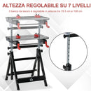 Banco di Lavoro Pieghevole 55x50x108 cm in Metallo e Alluminio Nero