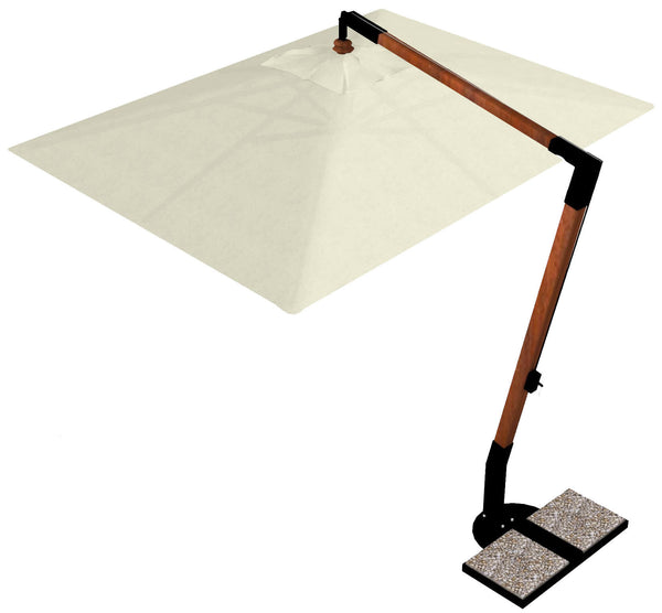 online Parasol de Jardin Décentralisé 3x4m en Bois Danieli Tokio Housse Acrylique Ecru