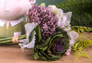 Set 2 Bouquet Artificiali con Protea e Cavolo H 31 cm