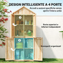 Armadio da Esterno per Attrezzi 82x50x190 cm con Ripiani Rimovibili in Legno di Abete Naturale      