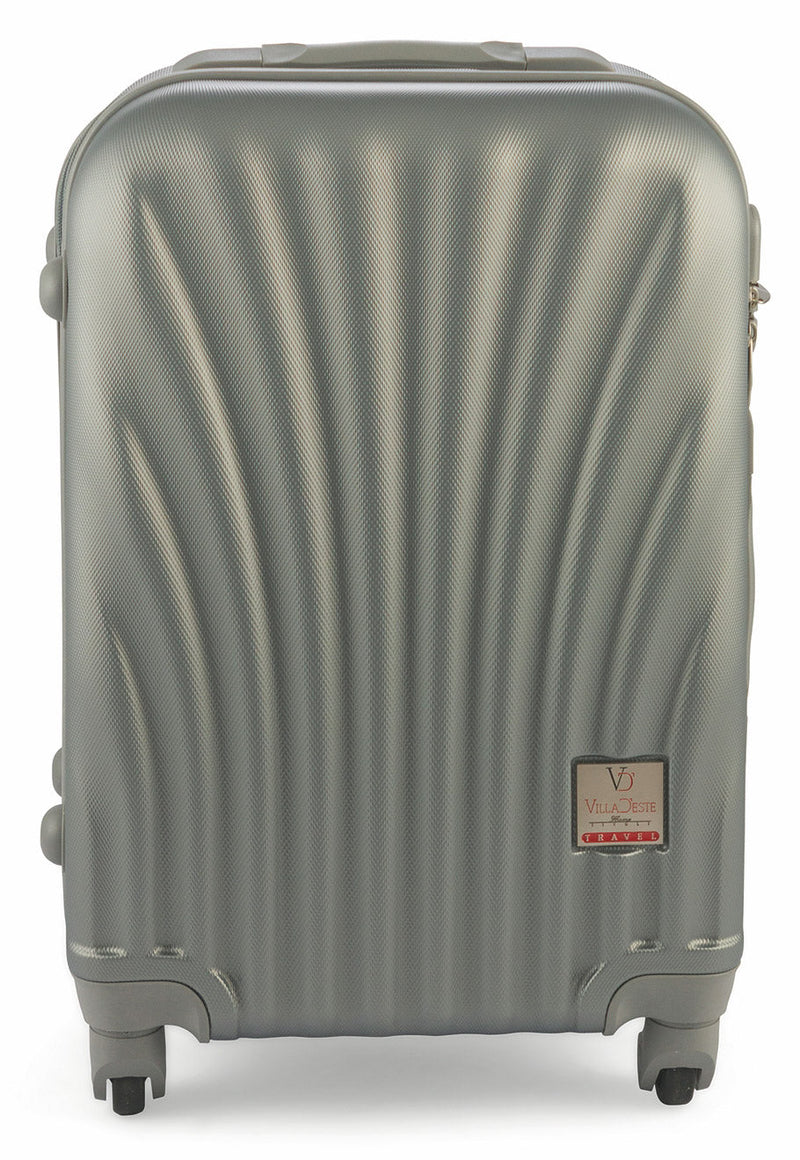 Trolley Valigia Bagaglio a Mano Rigida in ABS 4 Ruote Soriani Silver