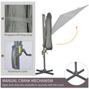Ombrellone da Giardino Decentrato Ø294x248 cm in Alluminio Acciaio e Poliestere Grigio