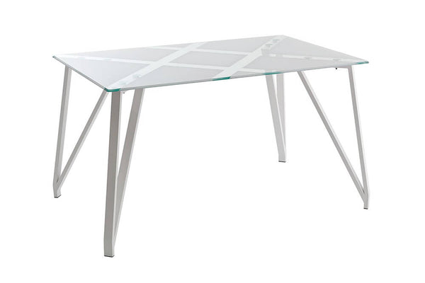 Table de Salon en Métal Verre 130x80x75cm Verre TFT Blanc prezzo
