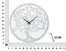 Orologio da Muro Bianco Tree Ø55x4,5 cm in Ferro MDF e Specchio Bianco