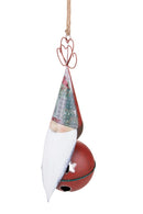 Addobbi Natalizi Sfera Babbo Natale da Appendere Ø 16 cm in Metallo Rosso