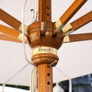 Ombrellone da Giardino Rotondo Ø3m Palo in Legno Ecrù