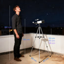 Telescopio Astronomico 70mm con 2 Lenti Oculari e Adattatore Smartphone Bianco e Nero      