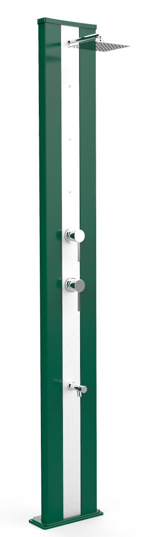 sconto Doccia Solare da Giardino 40L Miscelatore Nebulizzatore e Lavapiedi Arkema Dada S Fascia Inox Verde scuro