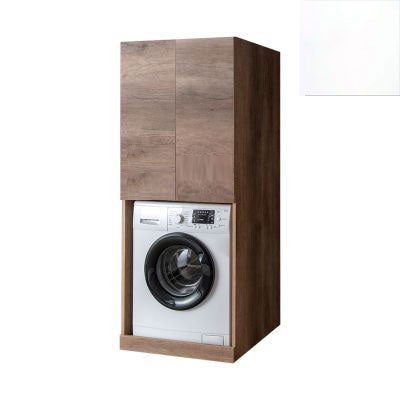 online Mobile Lavanderia a Colonna per Lavatrice o Asciugatrice con 2 Ante Installabili Sopra o Sotto 70x70x174A cm in Nobilitato Unika Bianco Latte