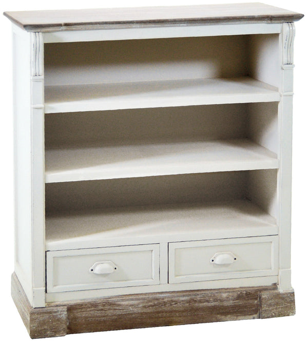 Meuble bibliothèque 3 étagères 2 tiroirs en bois de Provence sconto