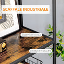 Mobile Libreria in Stile Industriale a 7 Livelli 83x34x180 cm in Legno e Acciaio Marrone      