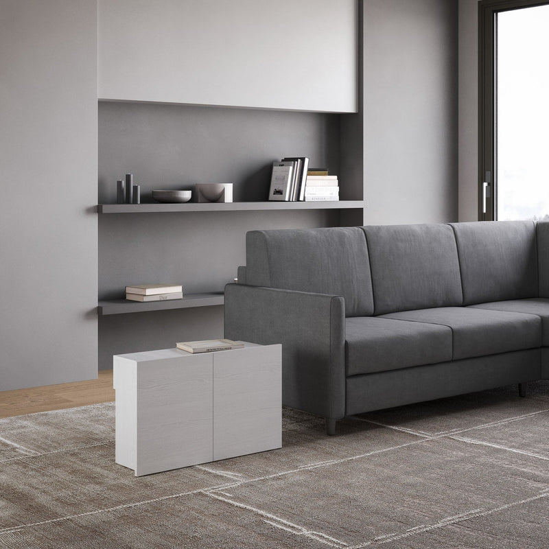 Panca Allungabile Inferiore 72-300x26x45 cm Evolve Bianco Frassino  