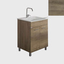 Mobile Lavatoio Vasca Zeus in MineralMarmo Apertura a 2 Ante 77,5x48x84 cm Olmo Naturale
