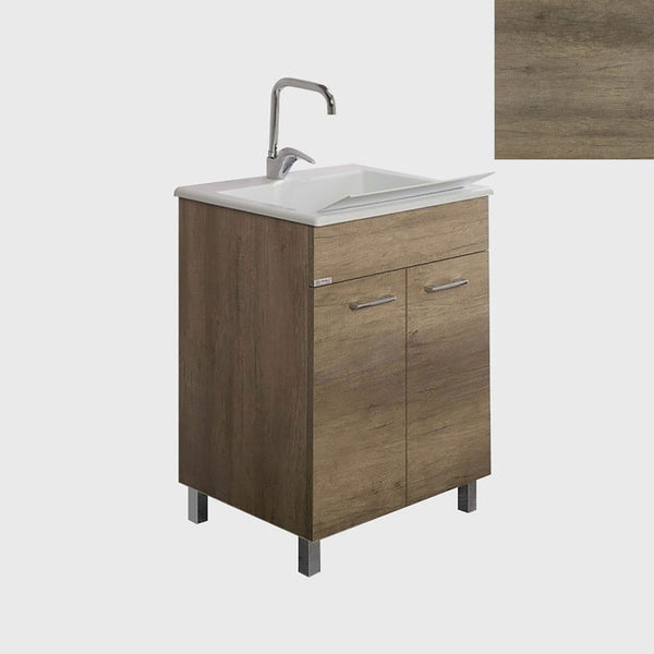 Mobile Lavatoio Vasca Zeus in MineralMarmo Apertura a 2 Ante 77,5x48x84 cm Olmo Naturale online