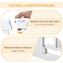 Cancellino per Cani Estensibile a Pressione 75-103 cm con Chiusura Automatica in Acciaio e ABS Bianco