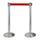 2 Tringles à Rideaux 3 mètres en Acier Inoxydable Brossé Ø36x101 cm Ruban Rouge