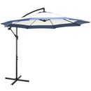 Ombrellone da Giardino a Braccio Ø295x194A cm in Metallo e Poliestere Blu Scuro e Crema   