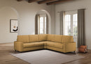 Divano Angolare 5 Posti 226x226x85 cm Sakar in Tessuto Ocra