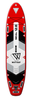 SUP Tavola Gonfiabile 388x91x15 cm con Pagaia Zaino e Accessori Wattsup Seal Rosso