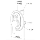 Rubinetto Miscelatore Monocomando Doccia ad Incasso con Deviatore in Ottone Mariani Epic Cromato