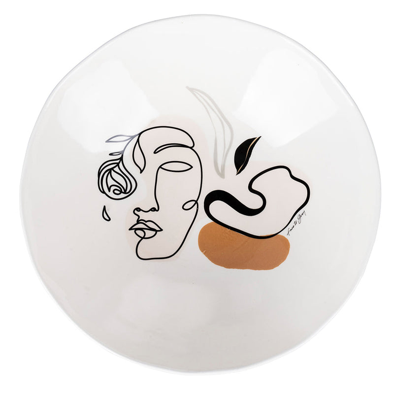 Insalatiera Irregolare 32 cm  in Ceramica VdE Tivoli 1996 Face to grey