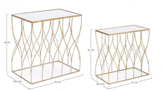 Set 2 Tavolini Rettangolari Elenor