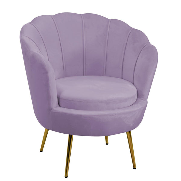 Fauteuil rembourré 73x72xh49/77 cm en tissu velours Tulipan violet online