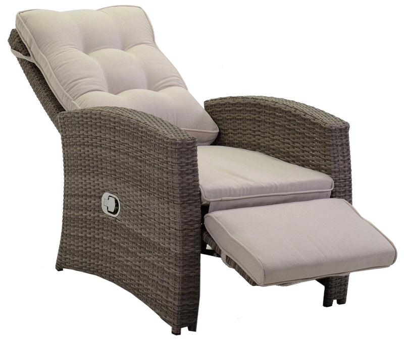 Set Salotto da Giardino Divano 2 Posti in Polyrattan Atlanta Grigio