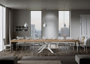 Tavolo Allungabile 160-420x90x77 cm Volantis Premium Quercia Natura Telaio Bianco 