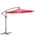Parasol de Jardin Décentralisé Ø2,95m à Led Énergie Solaire Rouge Foncé