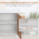 Mobiletto Basso 80x39x80 cm in Truciolato e Metallo Bianco e Marrone
