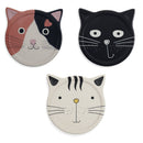 Set 3 Sottobicchieri Ø10,5 cm  in Ceramica VdE Tivoli 1996 Gatto