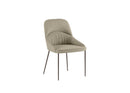 Set 4 Sedie Ginevra 54x63x89 cm in Tessuto Easy-Clean Gambe in Metallo Bronzo Beige      