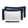 Lot de draps de dessus et bords de taies d'oreiller en satin Garrini Eveline ivoire/bleu différentes tailles