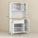 Credenza Dispensa Cucina Armadietti con Mensole Regolabili 100x40x180 cm Bianco  