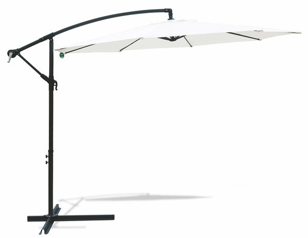 Parasol de Jardin Décentralisé Ø3m en Aluminium avec Manivelle Soriani Lampara Ecru sconto