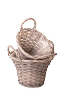 Set 4 Cesti Ø 27 H 24 cm con Manici 