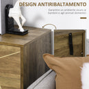 Mobiletto Multiuso 2 Ante 84x39x80,7 cm in Legno e Acciaio Bronzo